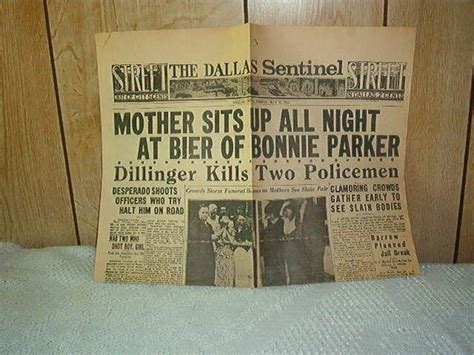 Bonnie and Clyde Death, Original Newspaper.(?) May 25, 1934; The Dallas ...