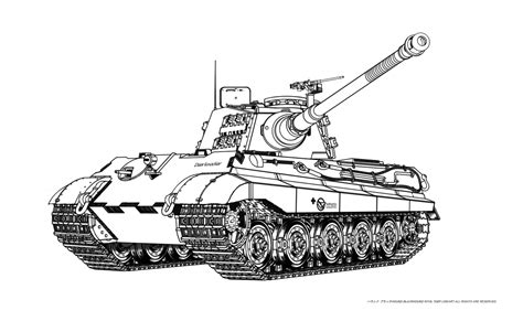 Panzer Kpfw VI b king tiger AMERICAN-- LINE ART by noPANTSUindustries ...