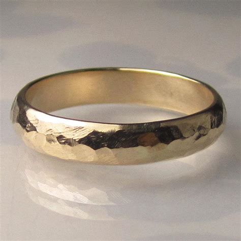 Men's Gold Wedding Band - 4mm Recycled 14k Yellow Gold Ring, Men's ...