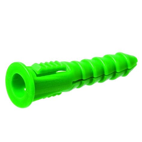 Crown Bolt #14-16 x 1-1/2 in. Green Plastic Ribbed Plastic Anchor (50 ...