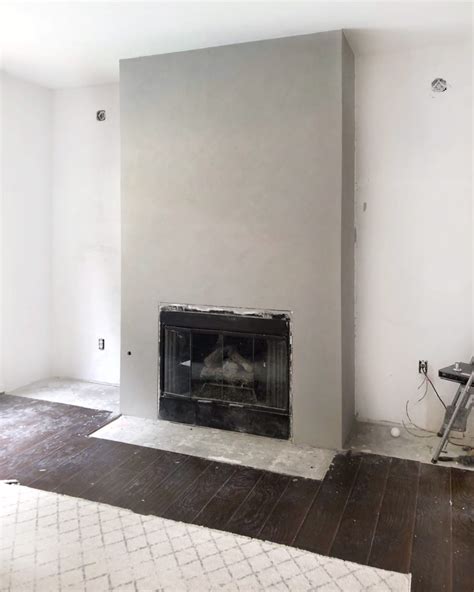 DIY a Cement Look Fireplace for less than $100 - Angela Rose Home | Fireplace, Brick fireplace ...