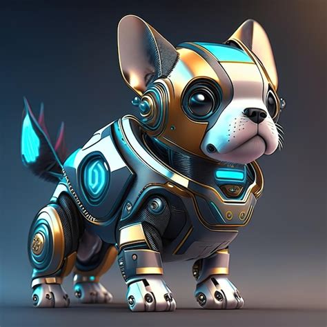 Premium Photo | Cute robot chibi dog Generative AI