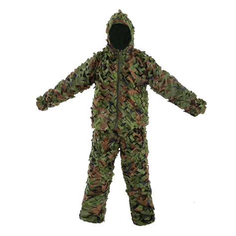 3D Leaf Adults Ghillie Suit Woodland Camouflage Hunting Suit Jacket ...