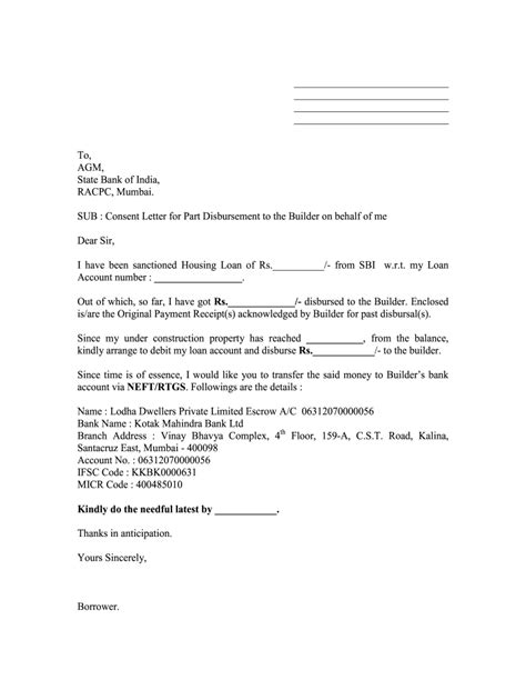 Sbi Home Loan Disbursement Form Pdf - Fill Online, Printable, Fillable, Blank | pdfFiller