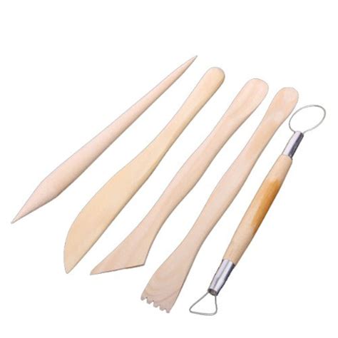 High Quality 5pcs Wooden Pottery Clay Sculpture Carving Tool Set|set ...