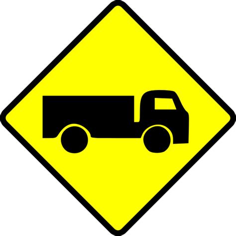 Caution truck sign vector image | Free SVG