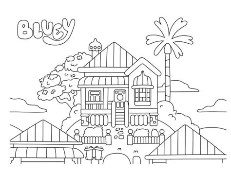 Bluey House Coloring Sheets