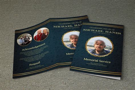 Printable Funeral Program Template Memorial Program Template MS Word, Mac Page & Photoshop ...