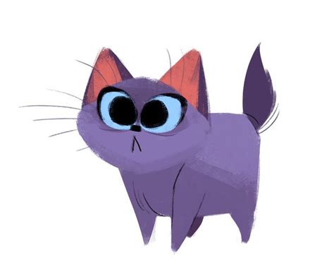 Daily Cat Drawings - 527: Purple Kitten - Random Things | Cat drawing, Cat art, Cats art drawing