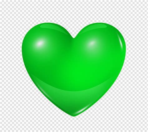 Coeur Vert Isolé Sur Fond Transparent | PSD Premium