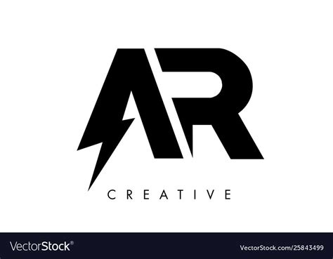 Ar letter logo design with lighting thunder bolt vector image on VectorStock in 2024 | Letter ...