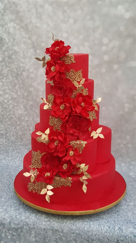 The Red Wedding Cake - CakeCentral.com