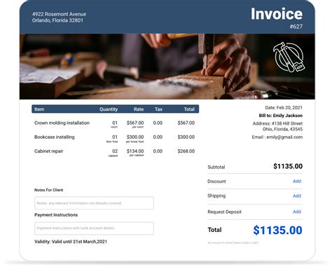 Free Carpentry Invoice Template In Word And Pdf Forma - vrogue.co