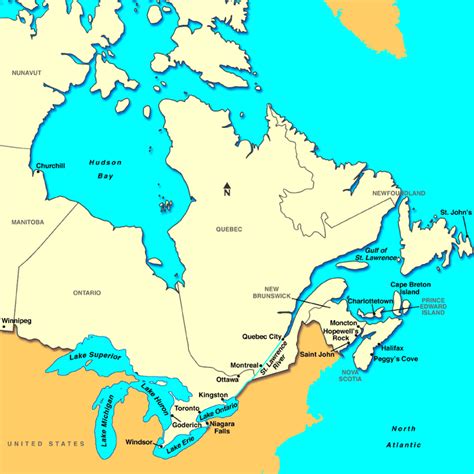 Map Of Eastern Usa And Canada - United States Map