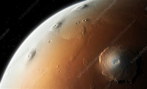 Illustration of Mars Tharsis Montes - Stock Image - F023/0904 - Science ...