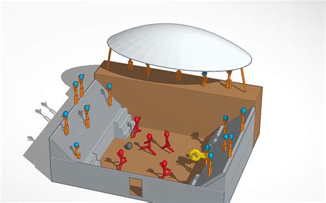 3D design School Project: Pok-A-Tok Court (Mayans) - Tinkercad