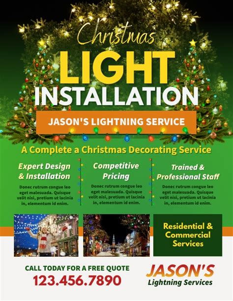 Flyer Template Christmas Light Installation Flyer