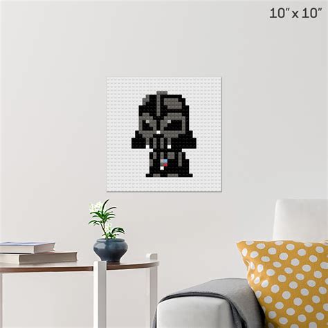 Darth Vader Pixel Art Wall Poster - Build Your Own with Bricks! - BRIK