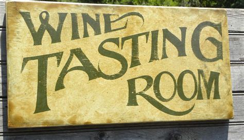 Wine Tasting Room sign, wooden sign, winery, hand painted, original faux vintage sign, art ...