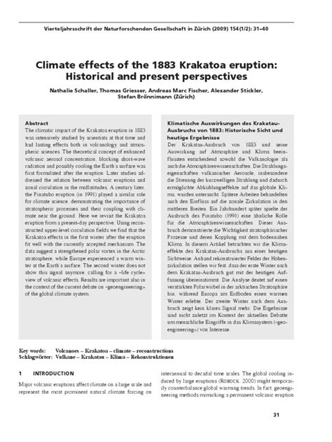 Climate Effects of The 1883 Krakatoa Eruption | PDF | Environmental Science | Atmospheric ...