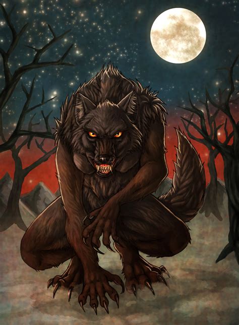 Black female werewolf by LadyFiszi on DeviantArt