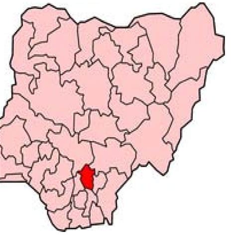 Map of Nigeria showing Enugu State (in red).... | Download Scientific Diagram