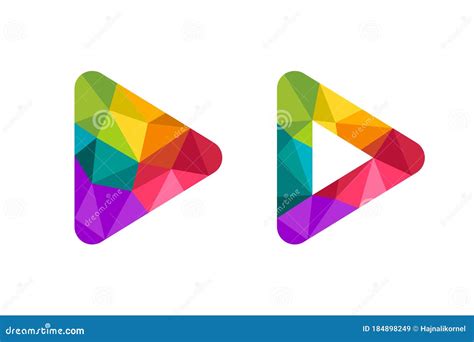 Play Button Made in Colorful Low Poly Design Stock Vector ...