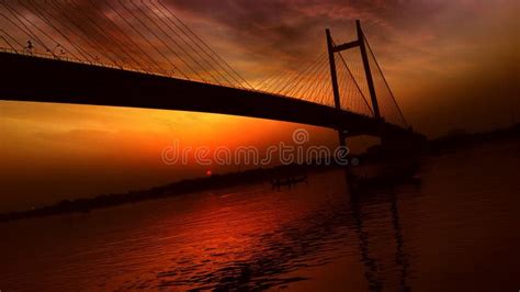 Suspension Bridge Known As the Vidyasagar Setu Built on the River ...