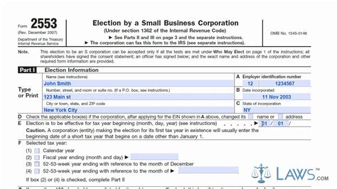 Learn How to Fill the Form 2553 Election by a Small Business ...