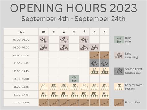 Session Timetable – Eversholt Swimming Pool