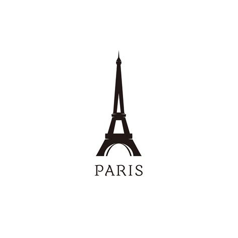 Eiffel Paris Tower Black Silhouette Logo Vector Icon Illustration 20232450 Vector Art at Vecteezy