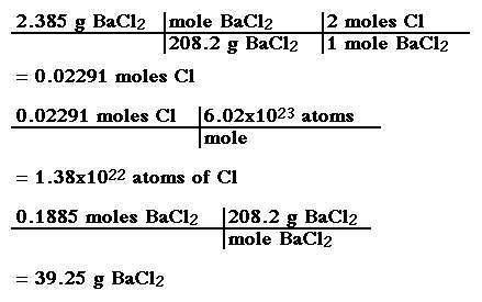 Mole Gram Atoms Calculations