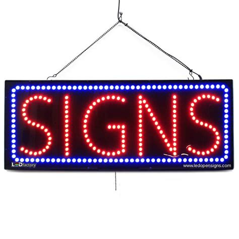 “SIGNS” Large LED Window Custom Sign – Led Open Signs