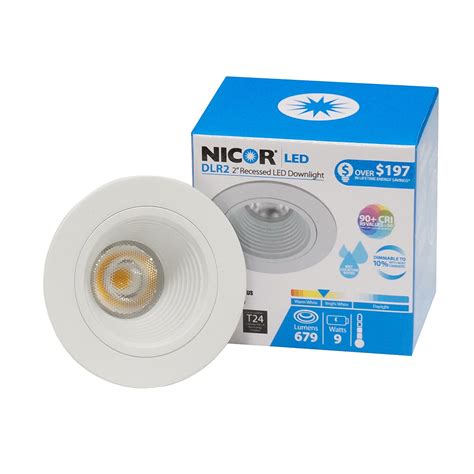 NICOR 2 in. LED Downlight with Baffle Trim in White, 4000K – BulbAmerica