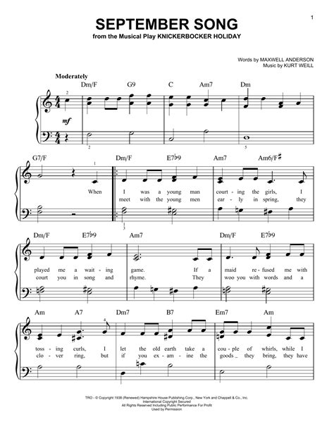 September Song | Sheet Music Direct