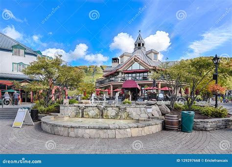 Mont-Tremblant Village Main Restaurants Street Stock Photo - Image of street, mont: 129297668