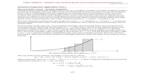 (Download PDF) Geometric Progression, Applications: Part 1 The area under a curve · 2018. 11. 16 ...