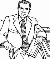 Richard Nixon Coloring Page  Home sketch template