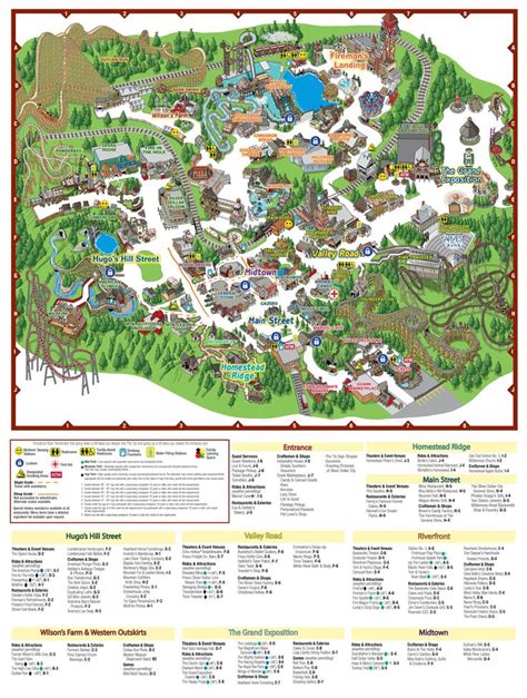 Park Map | Silver Dollar City Attractions | Silver dollar city, Branson ...