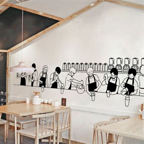 Pin by Krills Lab on Wall | Cafe wall art, Mural cafe, Restaurant interior design