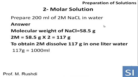 Molar Solution (Arabic Lecture) - YouTube