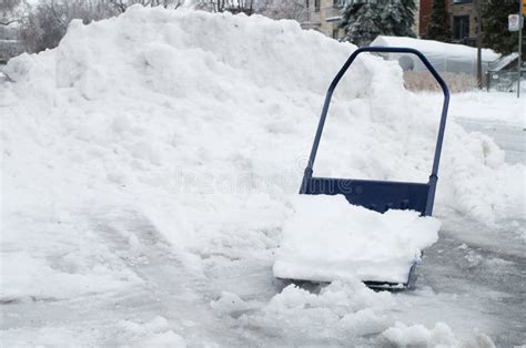 Big Snow Shovel Full of Heavy Icy Snow Stock Image - Image of america ...