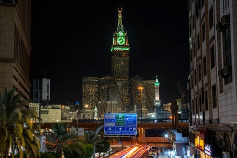 Makkah Royal Clock Tower Near City Buildings During Night Time · Free ...