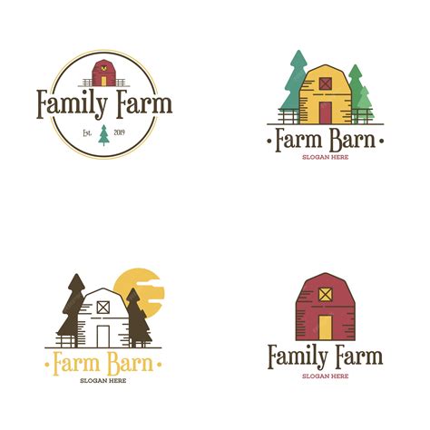 Premium Vector | Barn logo set