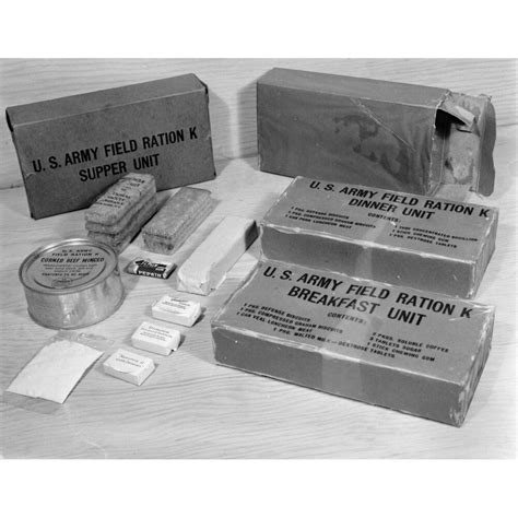 K Rations, 1943. /Nk Rations, Highly Concentrated Emergency Field Rations Used By The U.S. Army ...