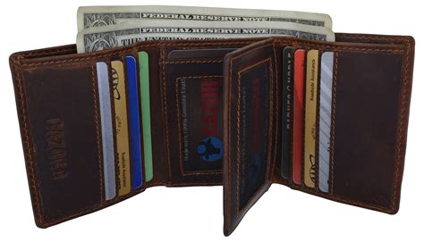 Cazoro - RFID Blocking Cazoro Mens Premium Vintage Leather Trifold Credit Card ID Wallet ...