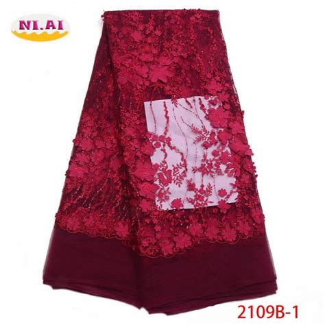Wholesale Price Red African 3D Net Lace Fabric 2018 High Quality Lace Fashion Nigerian French ...