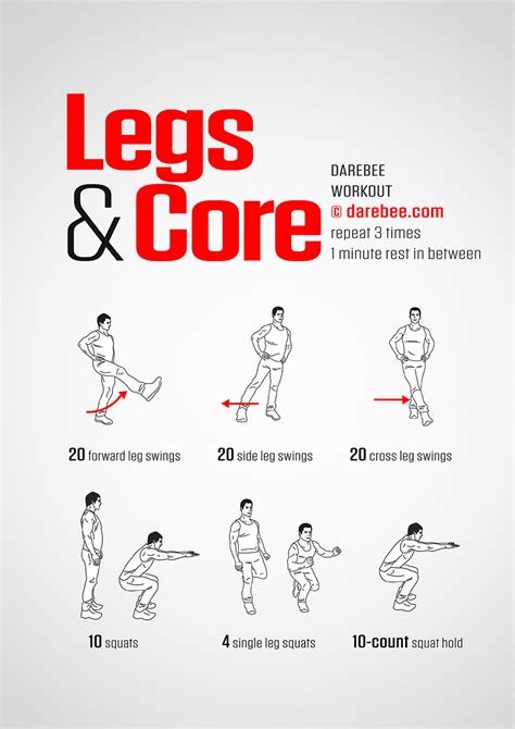 Legs & Core Workout | Leg strength workout, Core workout, Darbee workout