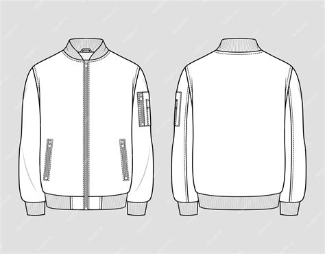 Premium Vector | Classic bomber jacket. Men's casual clothing. Vector ...