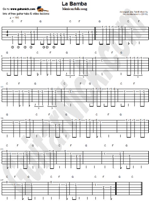 LA BAMBA Easy Guitar Lesson: GuitarNick.com